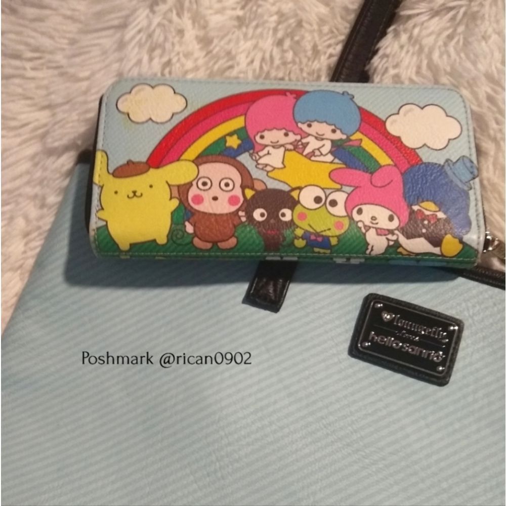 Loungefly Hello Sanrio Characters Rainbow Tote Bag and Wallet - Picture 8 of 15